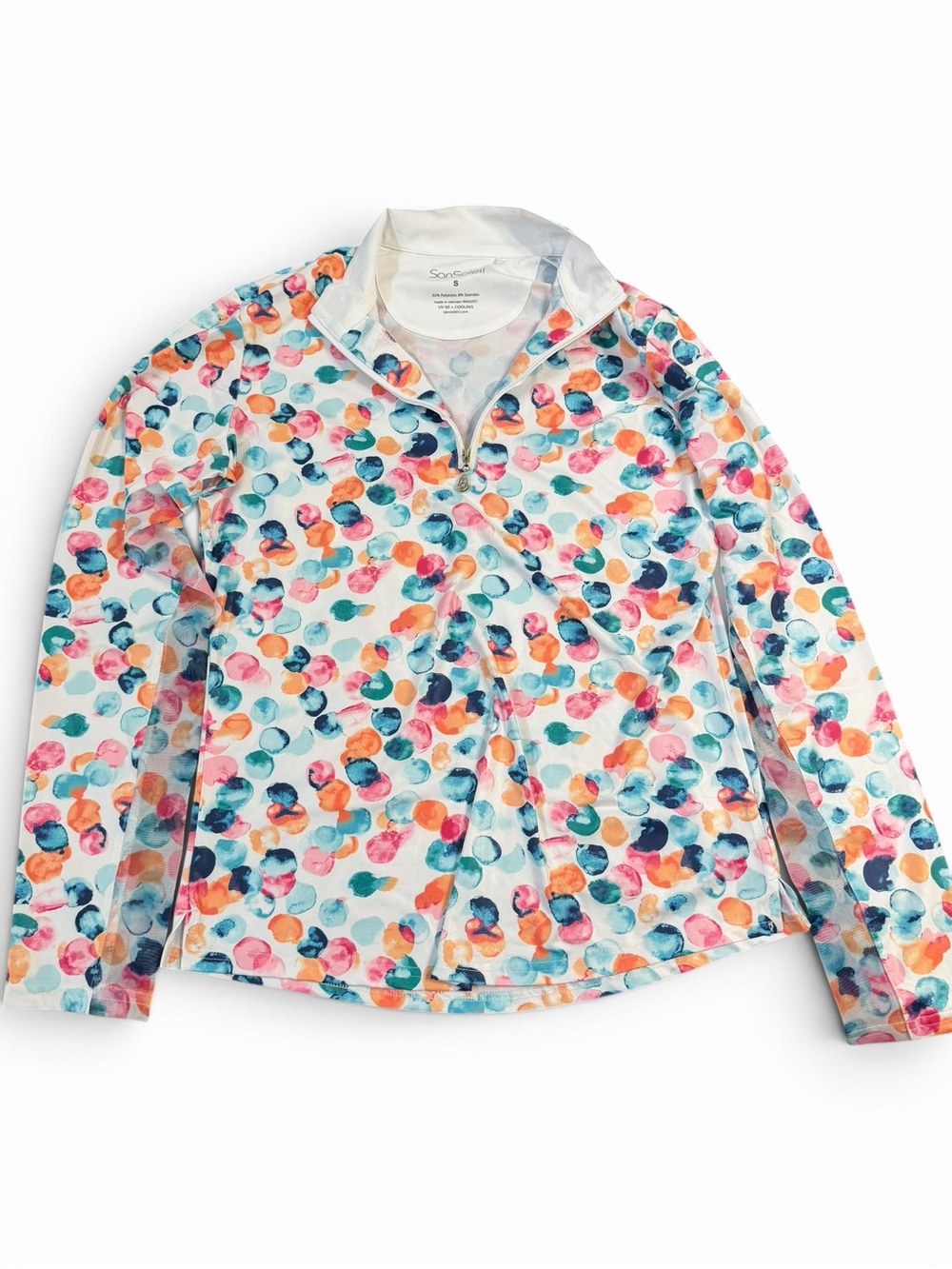 San Soleil Women's Multi Color Dot Quarter-Zip